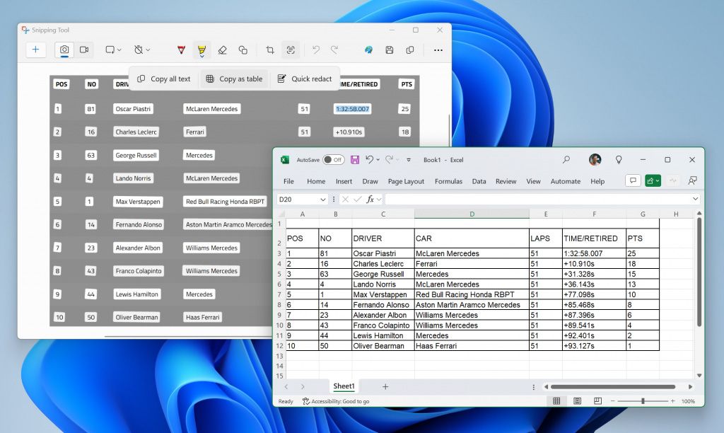 Windows Copy as Table