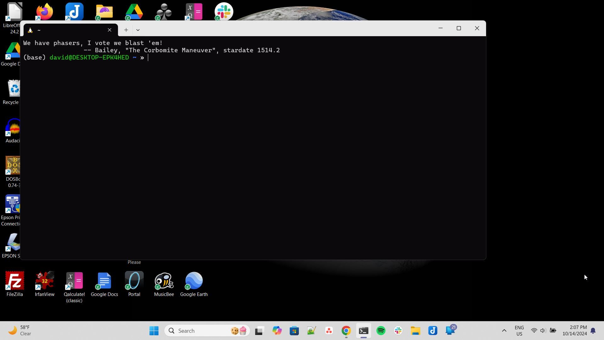 A screenshot of an Ubuntu WSL terminal window in Windows 11.