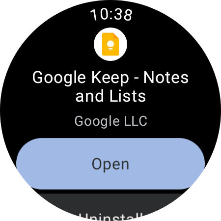 Google Keep Galaxy Watch App.