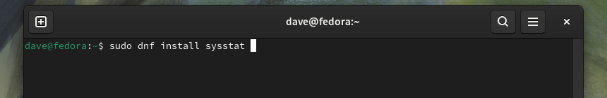 Installing the sysstat tools on Fedora.