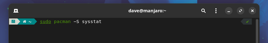 Installing the sysstat tools on Manjaro.
