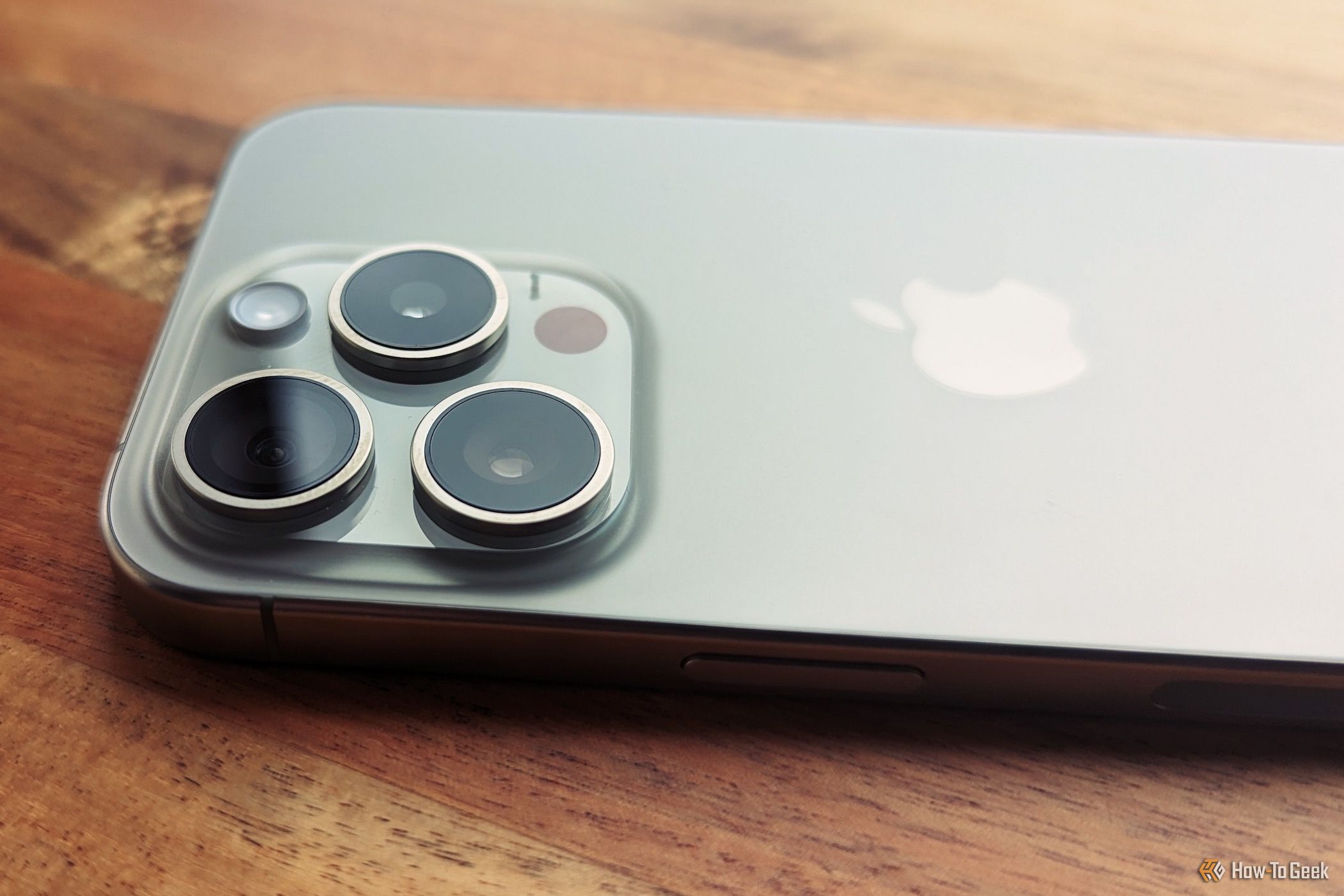 The Apple iPhone 15 Pro's three-lens camera system.