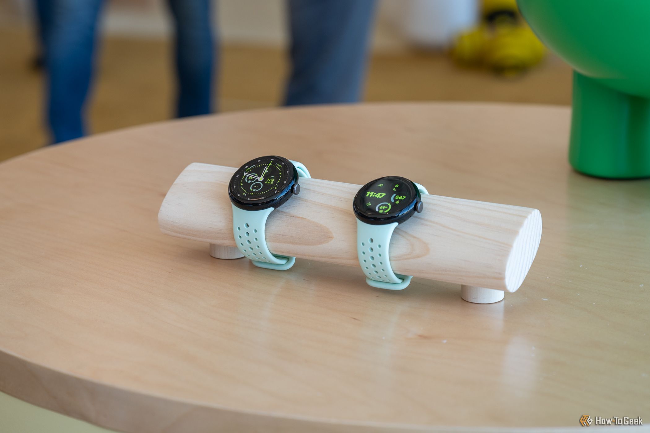 41mm and 45mm Google Pixel Watch 3 both on display