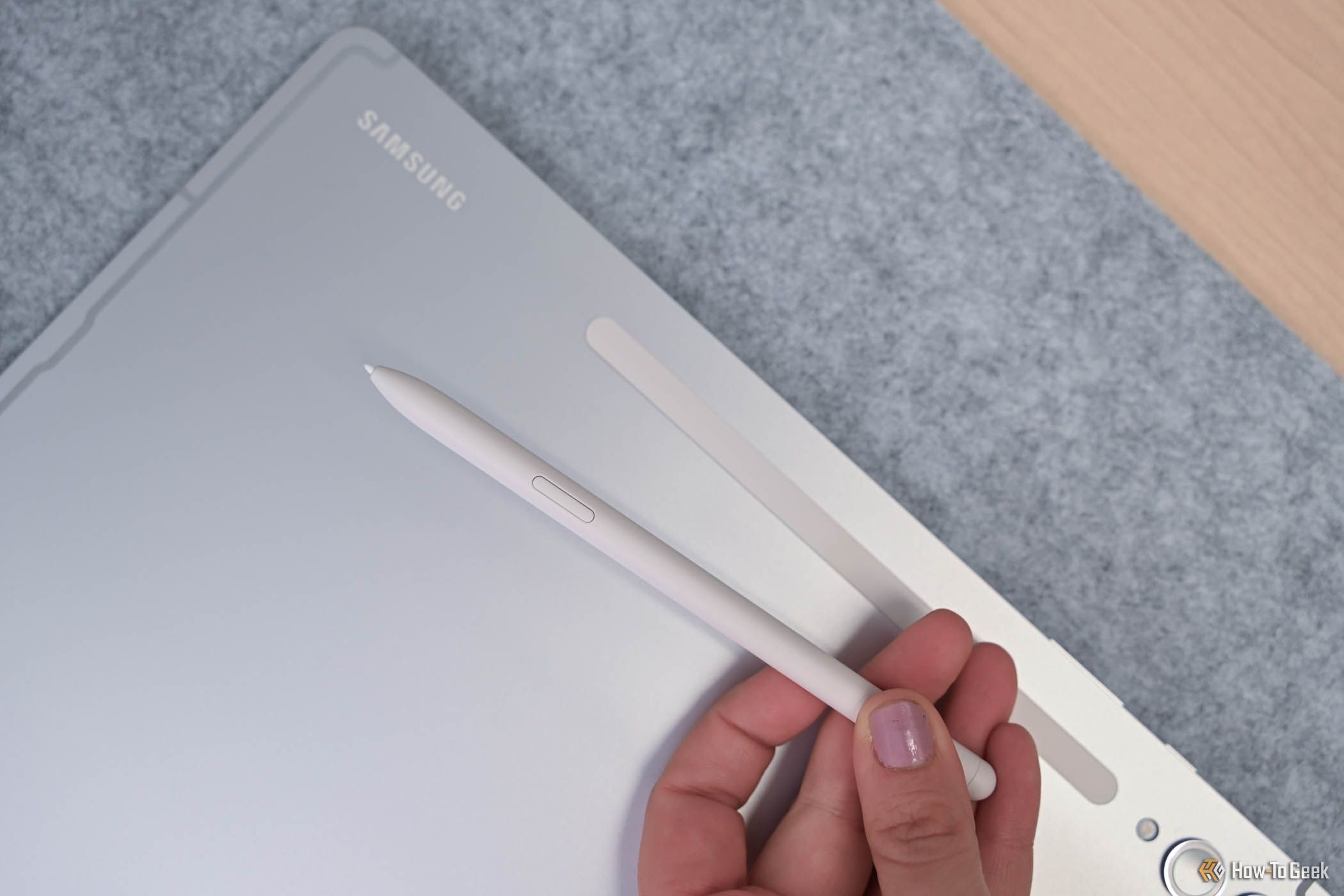 Samsung Galaxy Tab S10+ with magnetic S Pen.