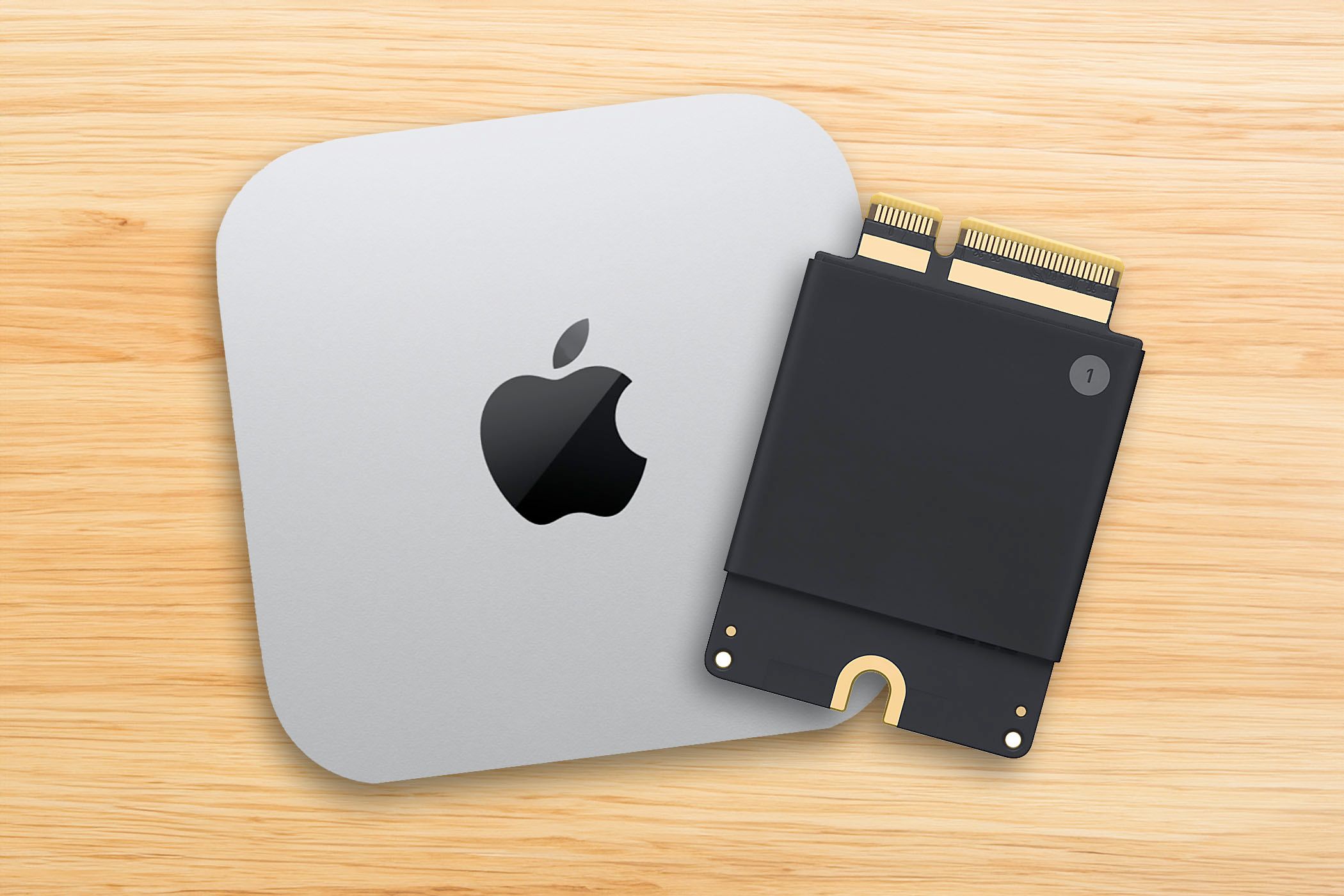 The Mac Mini with Apple's proprietary storage module.