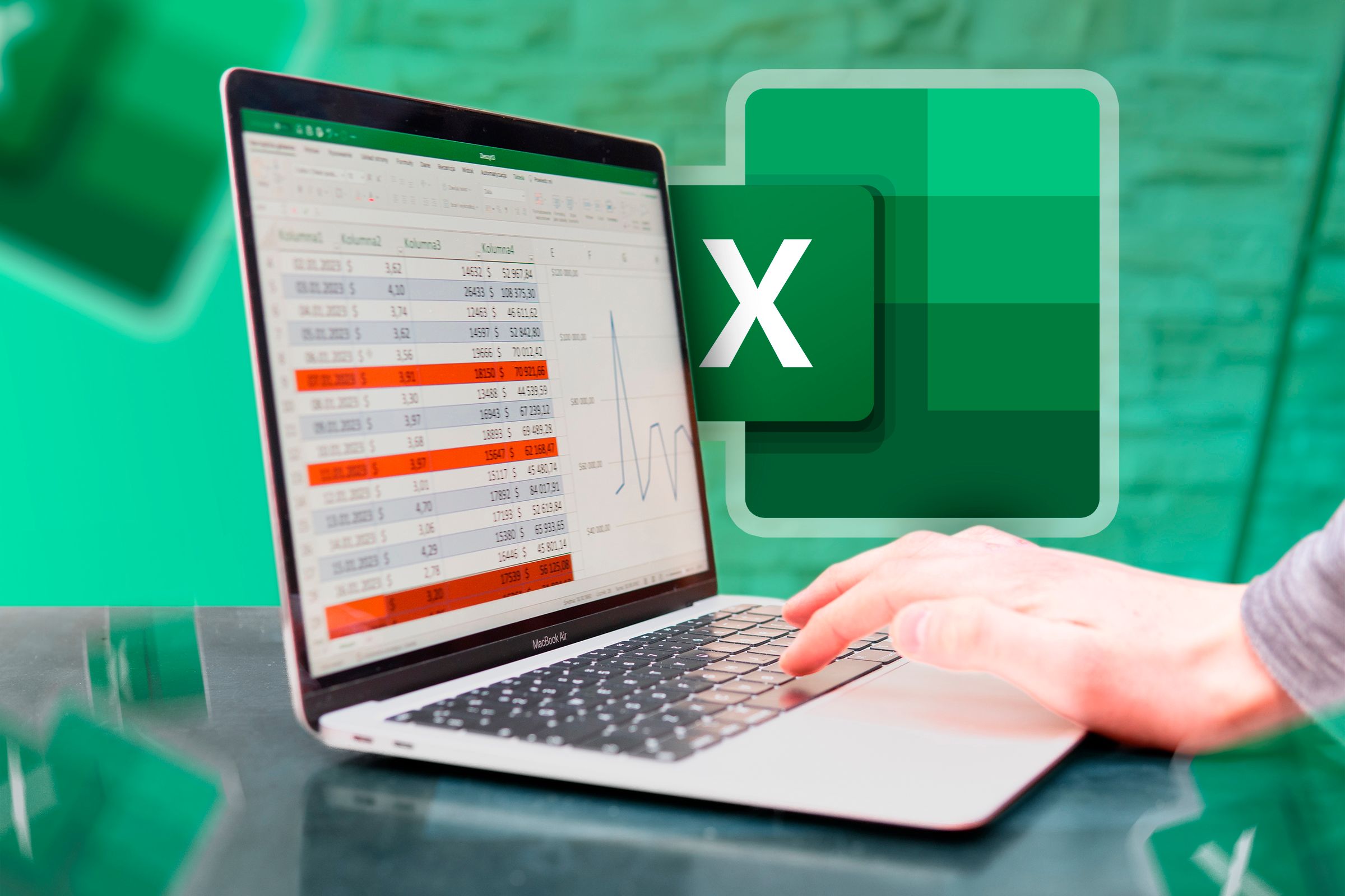 A laptop with Microsoft Excel app.