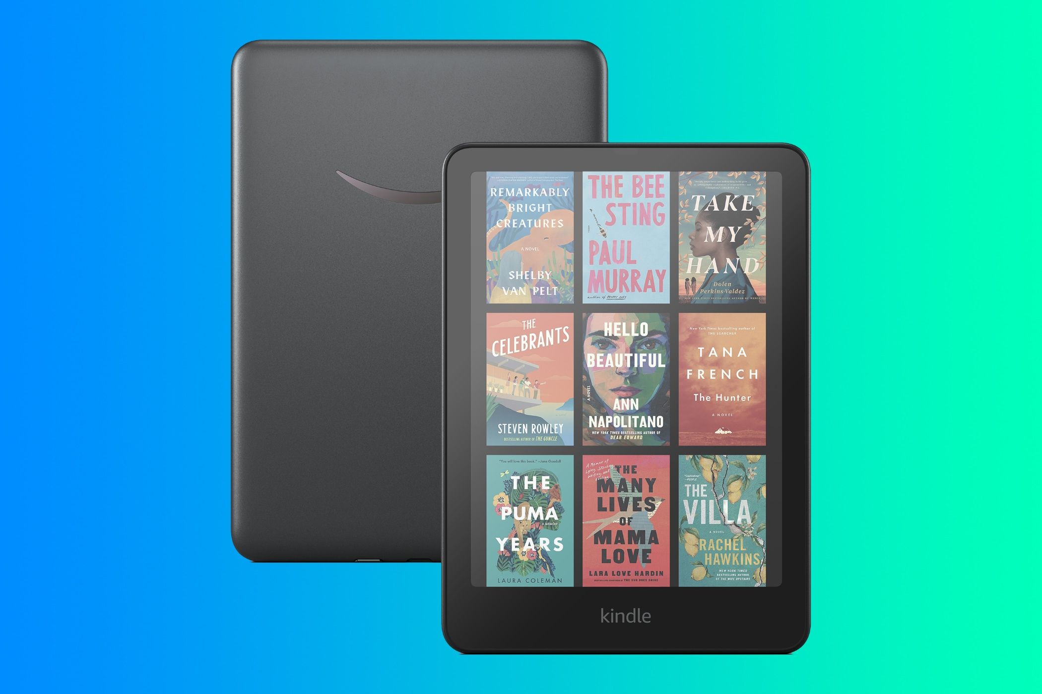 Two Amazon Kindle Colorsoft e-readers showcasing the front and back.