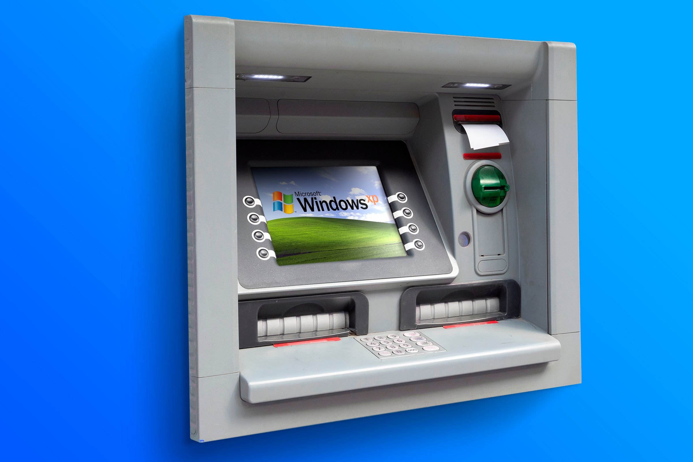 An ATM running Windows XP.