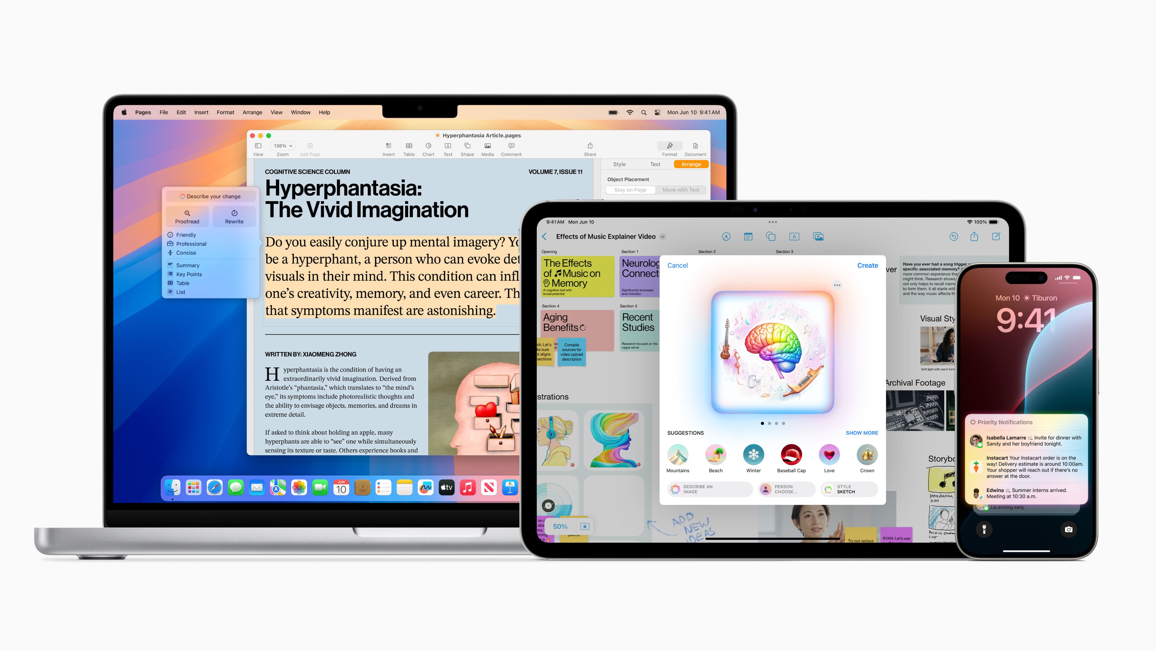 Apple Intelligence on macOS and iOS devices.