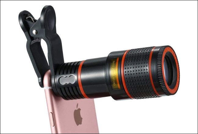 iPhone clip-on telephoto lens