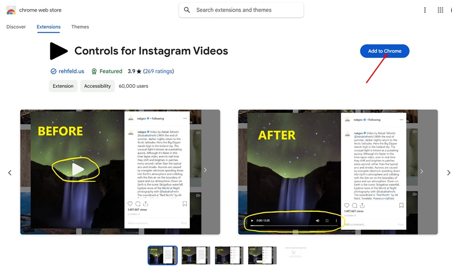 Controls for Instagram