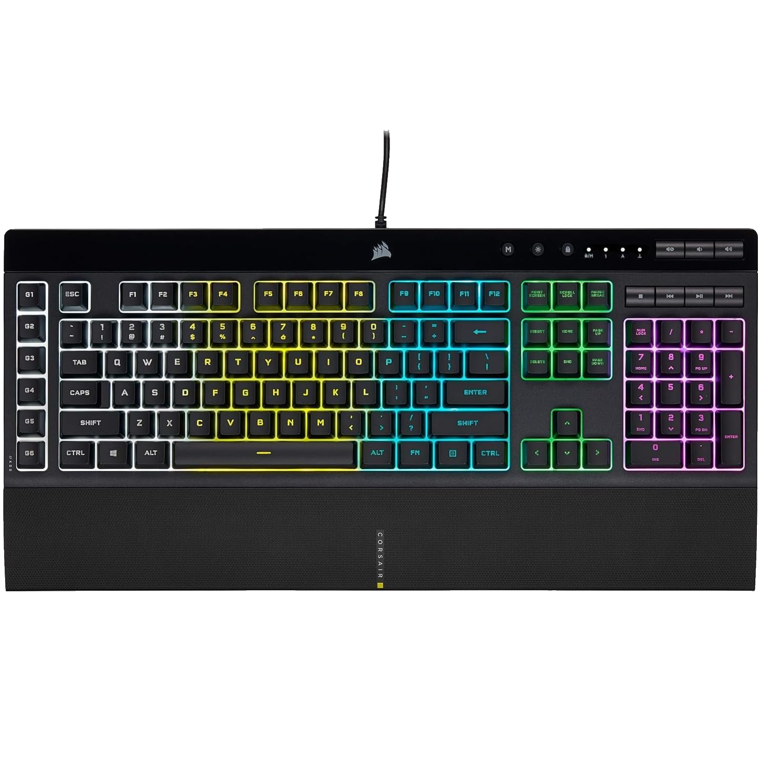 corsair k55 rgb pro gaming keyboard with full-sized layout