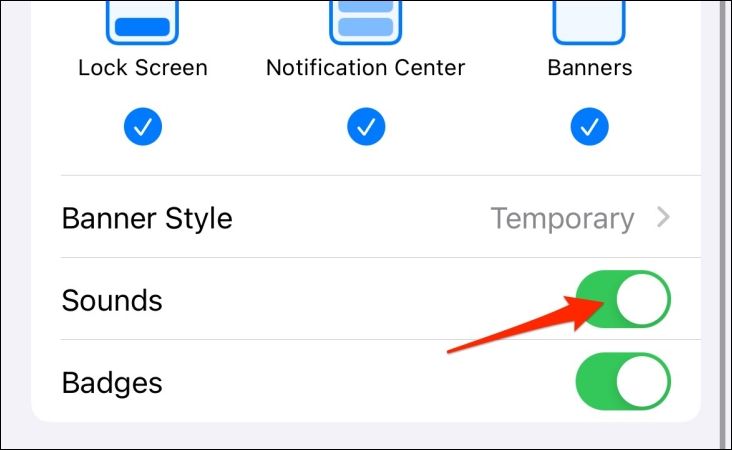 Notification Sounds option in iPhone settings.