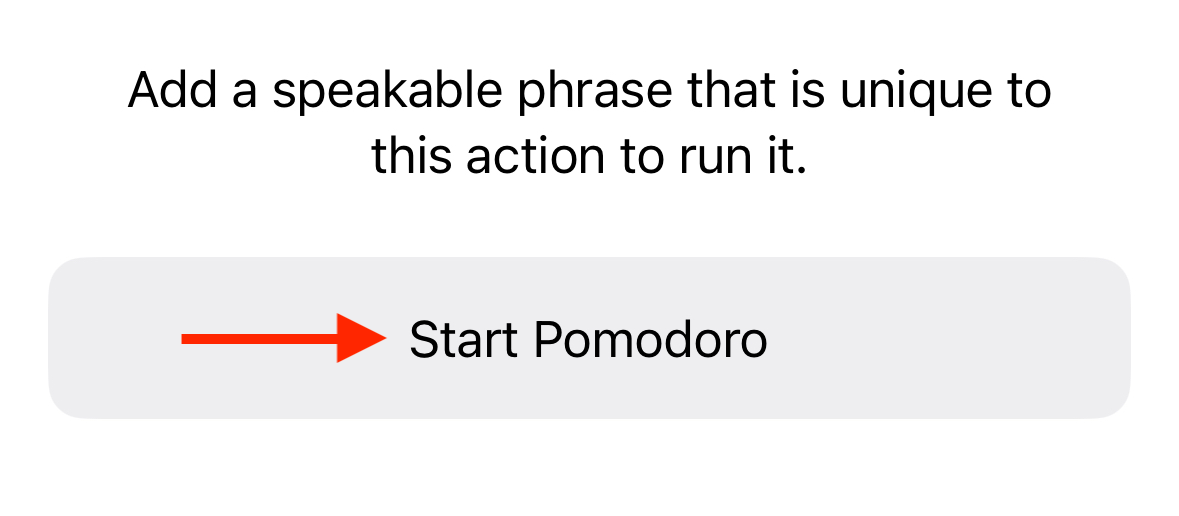 Enter phrase for timer Vocal Shortcut in iPhone Accessibility settings.