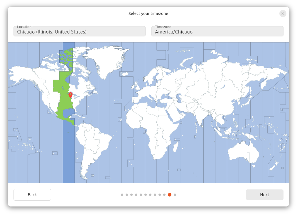 Finally, select your timezone.