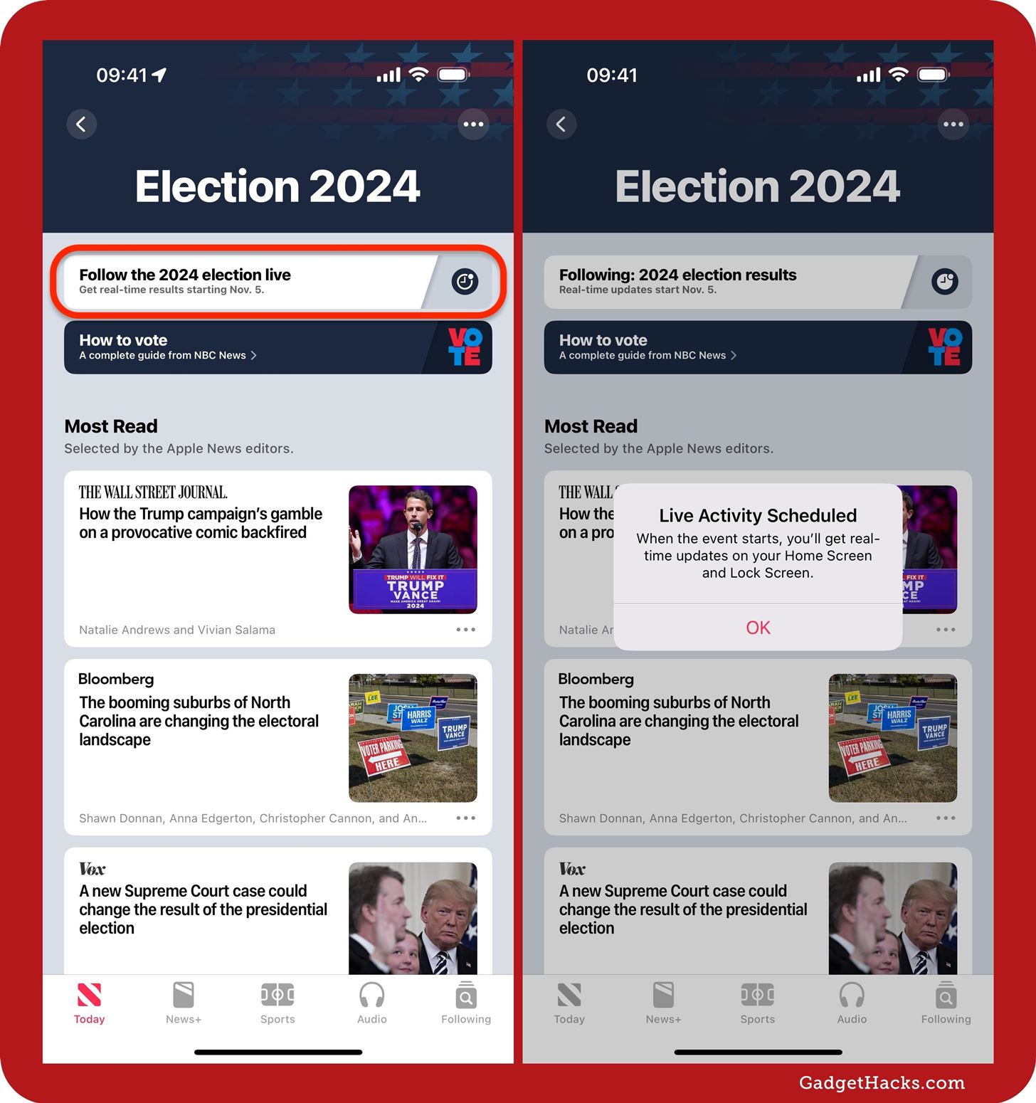 Follow the 2024 Election Results in Real Time with Apple News' Live Activity for iPhone, iPad, and Apple Watch