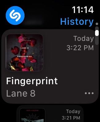 Music Recognition app history.