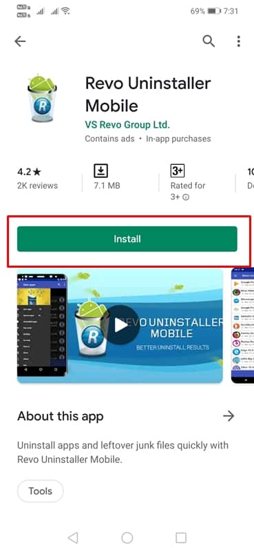 Install Revo Uninstaller Mobile