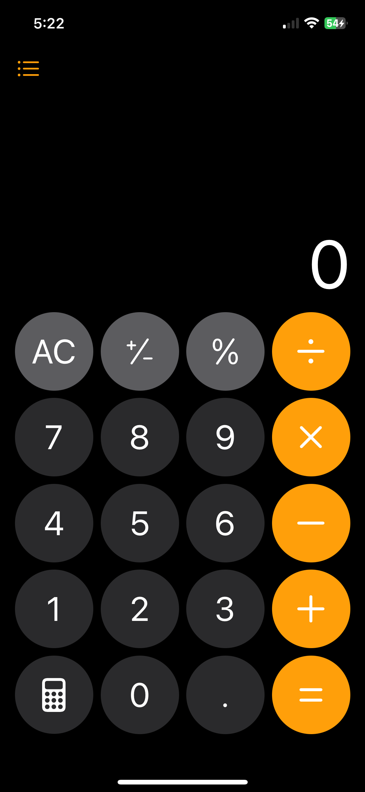 The iOS 18 Calculator app on iPhone.