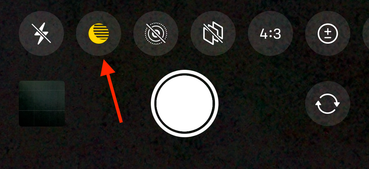 Night mode icon in Camera app on iPhone.