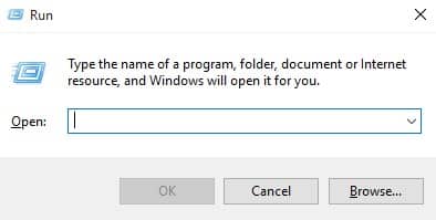 Open RUN Dialog box