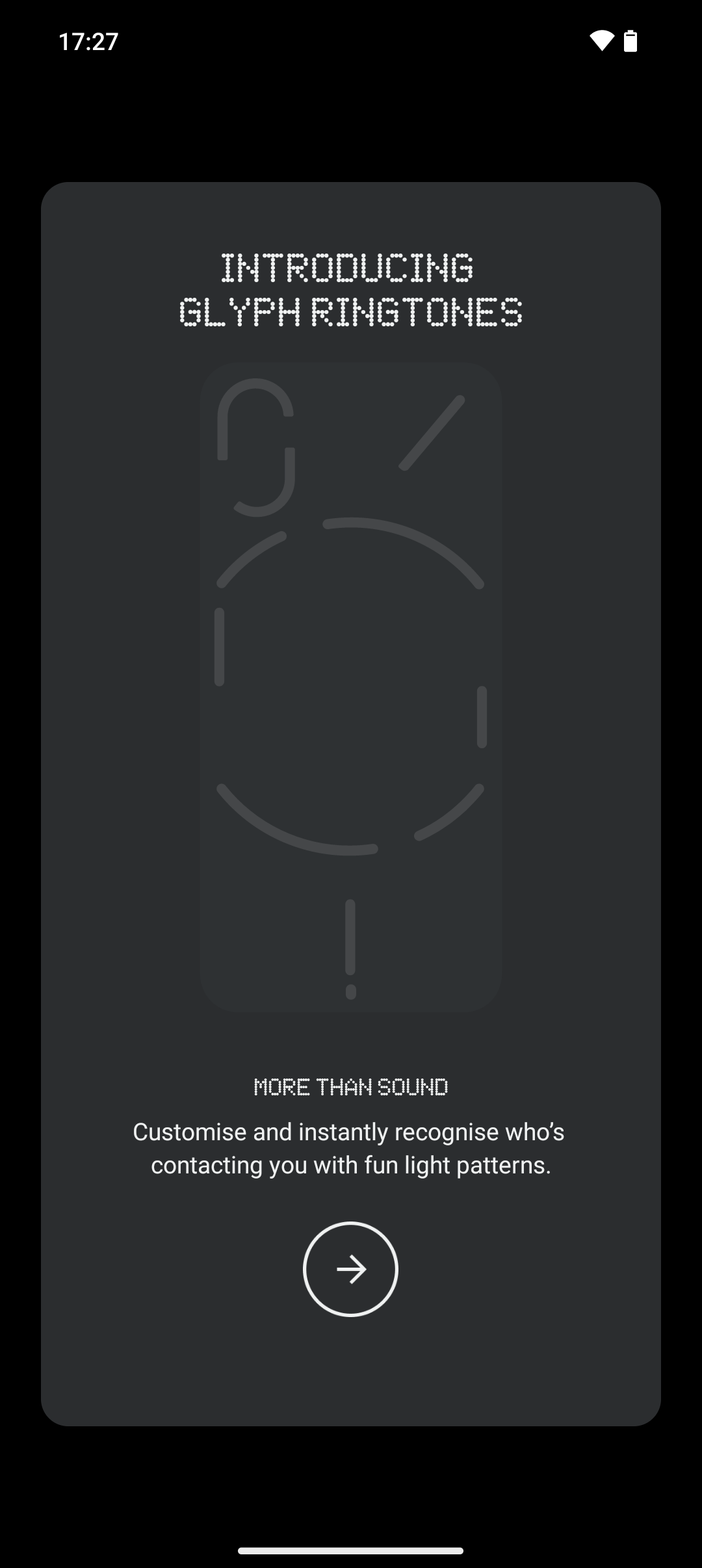 Glyph ringtone introduction on a Nothing Phone 2.