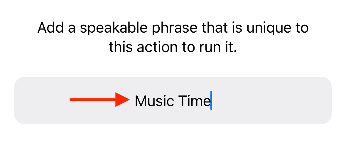 Siri Request phrase for Vocal Shortcuts in iPhone Accessibility settings.