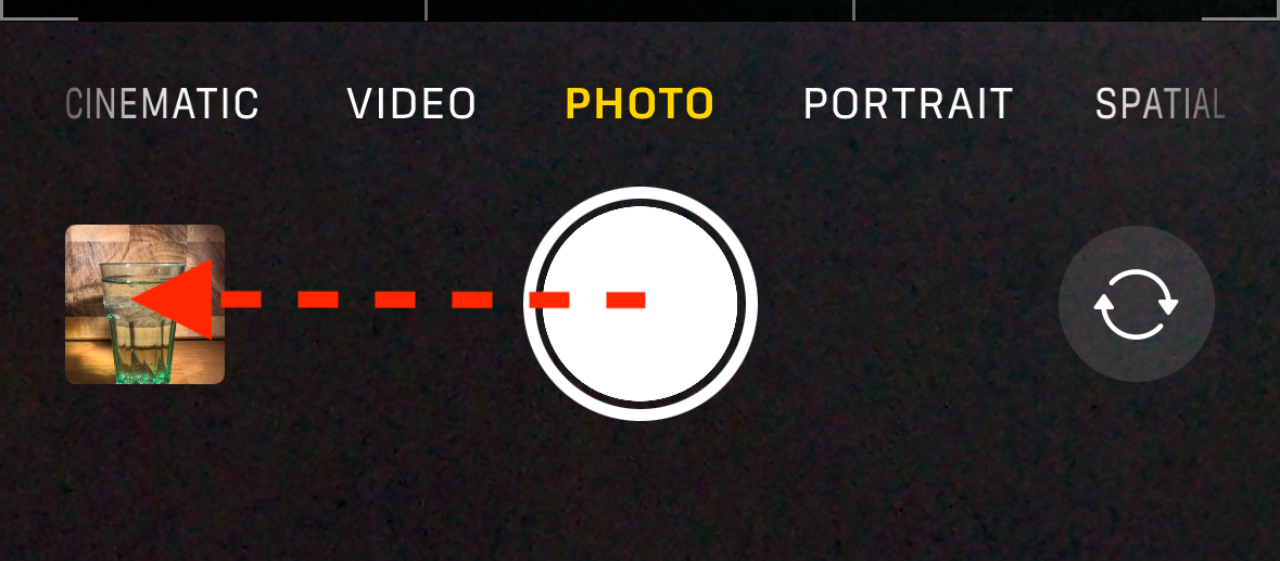 Swipe left on the Camera app shutter button on iPhone.