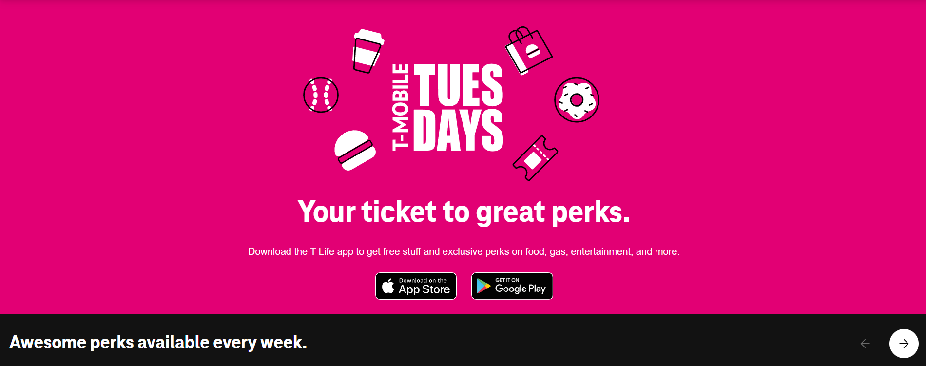 T-Mobile Tuesday promotional banner.