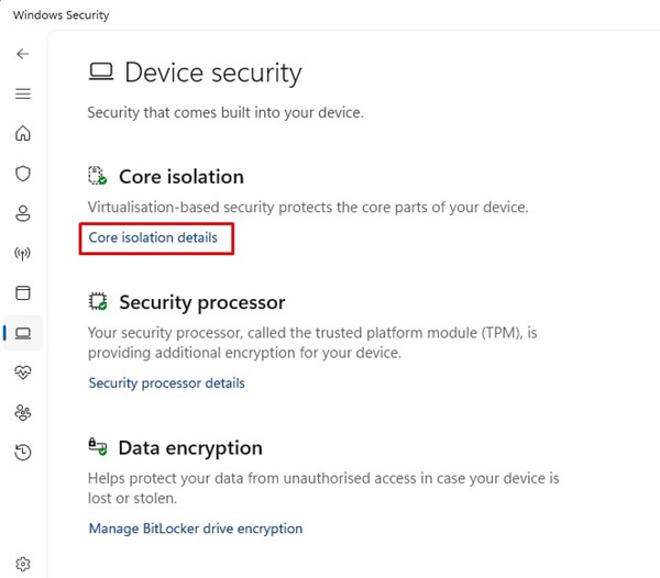 Core isolation details