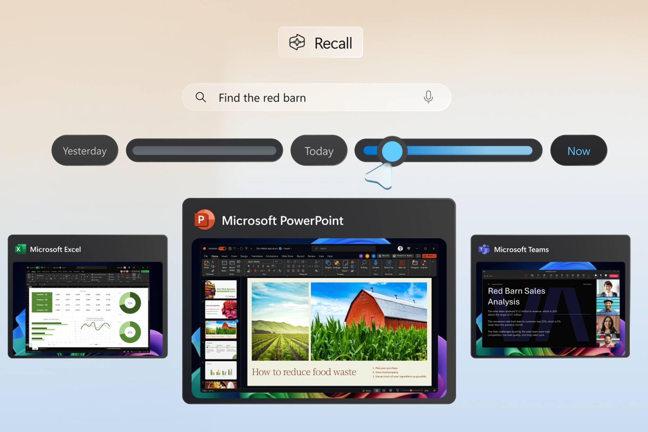 Windows Microsoft Recall with powerpoint in the middle