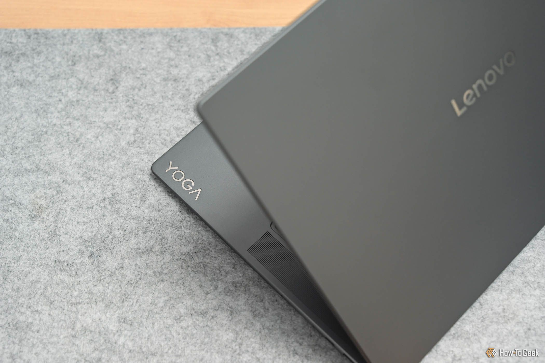 Yoga branding on the Lenovo Yoga Slim 7i Aura Edition.