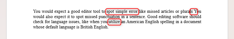 A Microsoft Word document containing errors unidentified by Microsoft Editor.