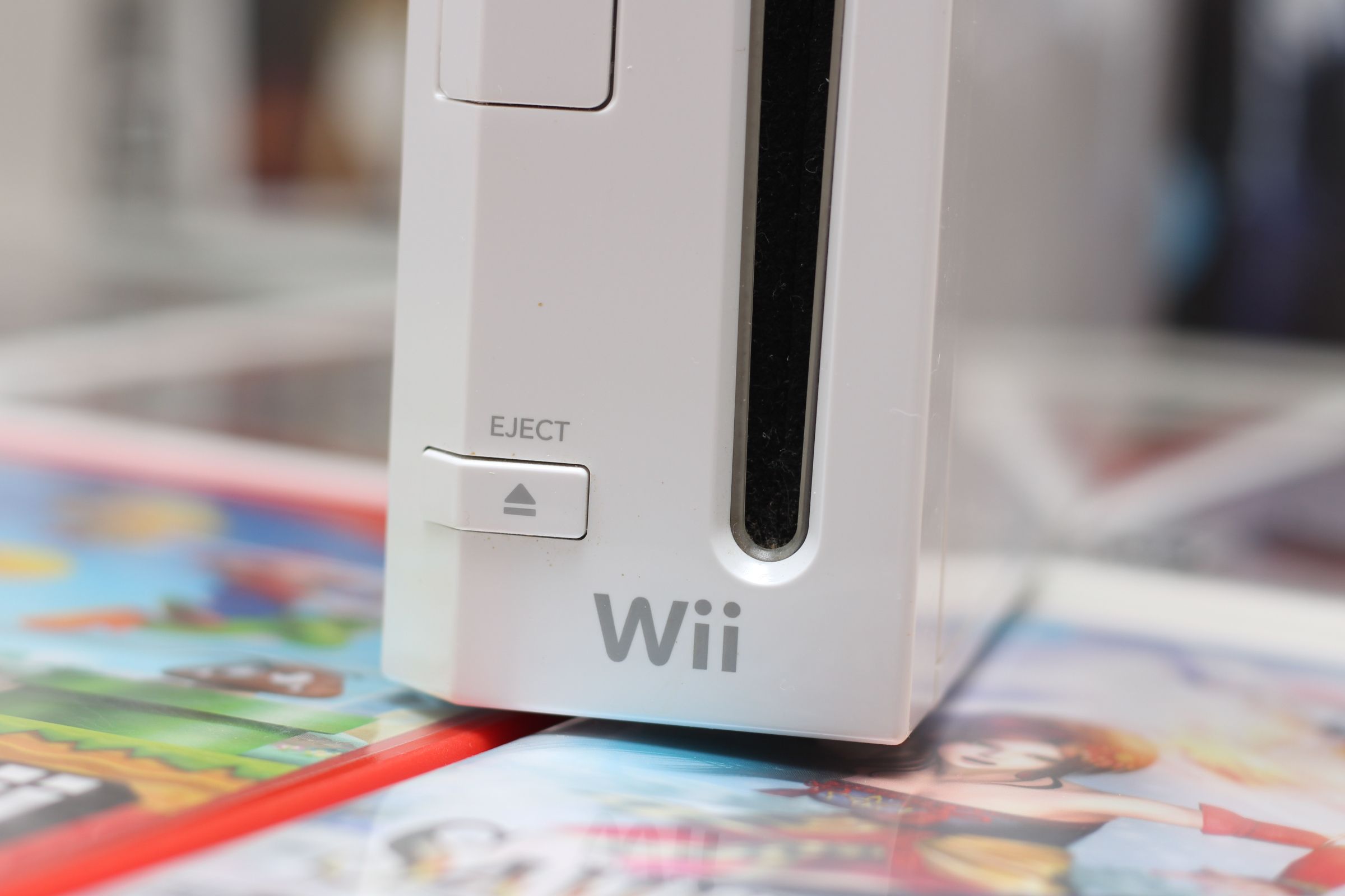 A Nintendo Wii console in white.