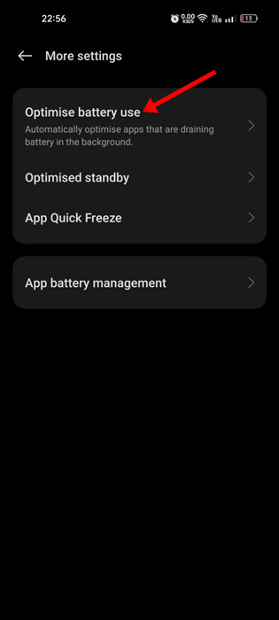 Optimise Battery use