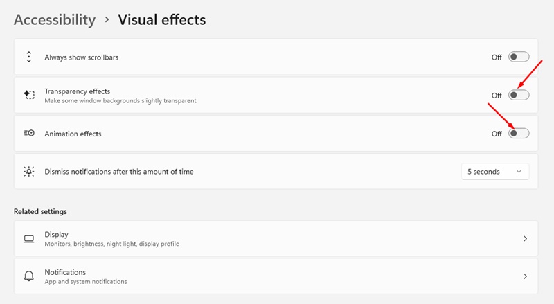 Transparency effects