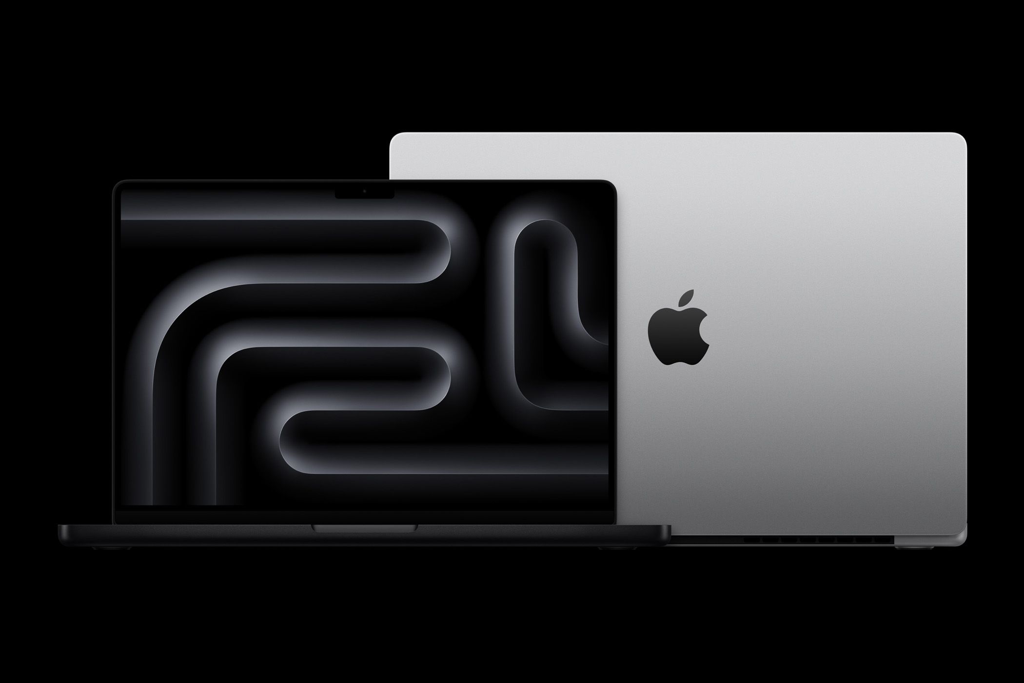 Front and back of the M4 MacBook Pro.