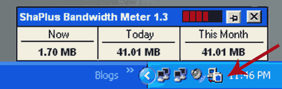 Shaplus Bandwidth Meter