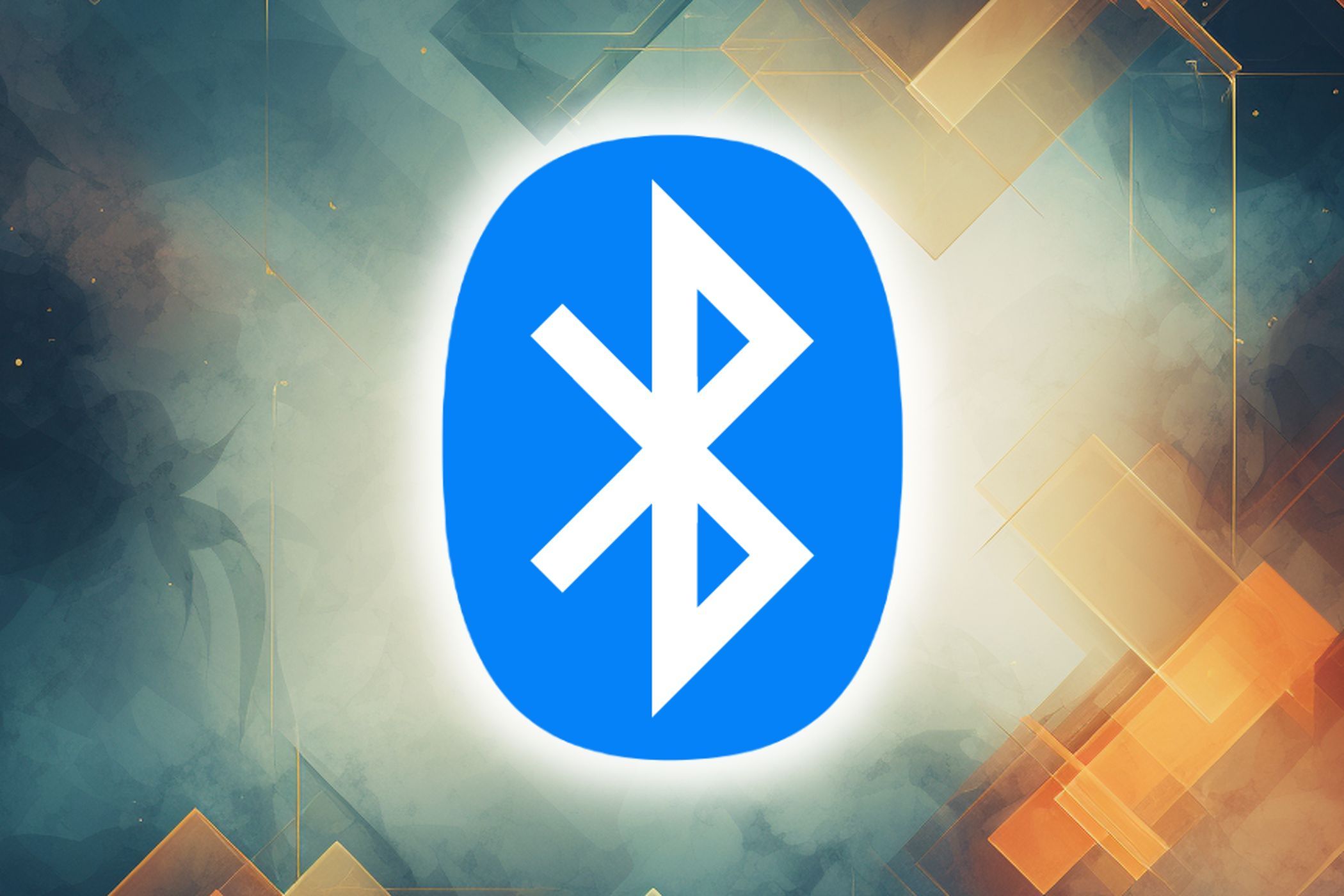 The Bluetooth logo on a foggy background with boxes