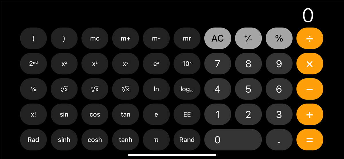 The iPhone scientific calculator.