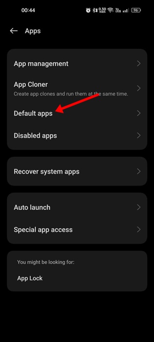 Default apps