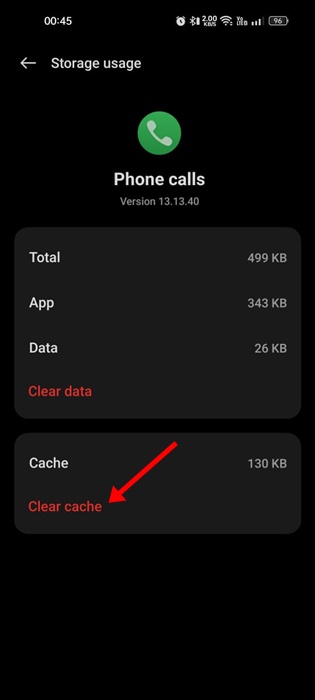 Clear cache