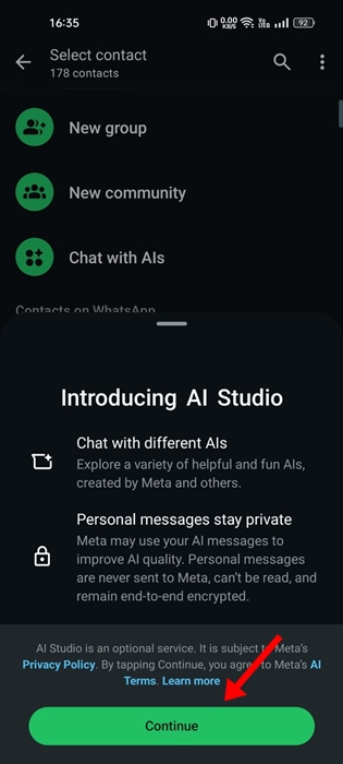 many WhatsApp AI characters