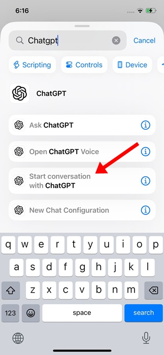 start conversation with ChatGPT