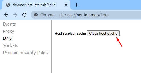 Clear host cache