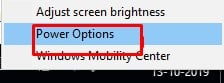 Select 'Power options'