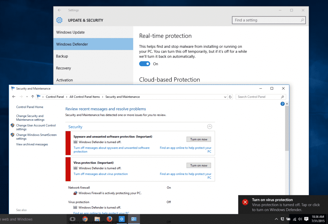 Disable Windows Defender or Antivirus