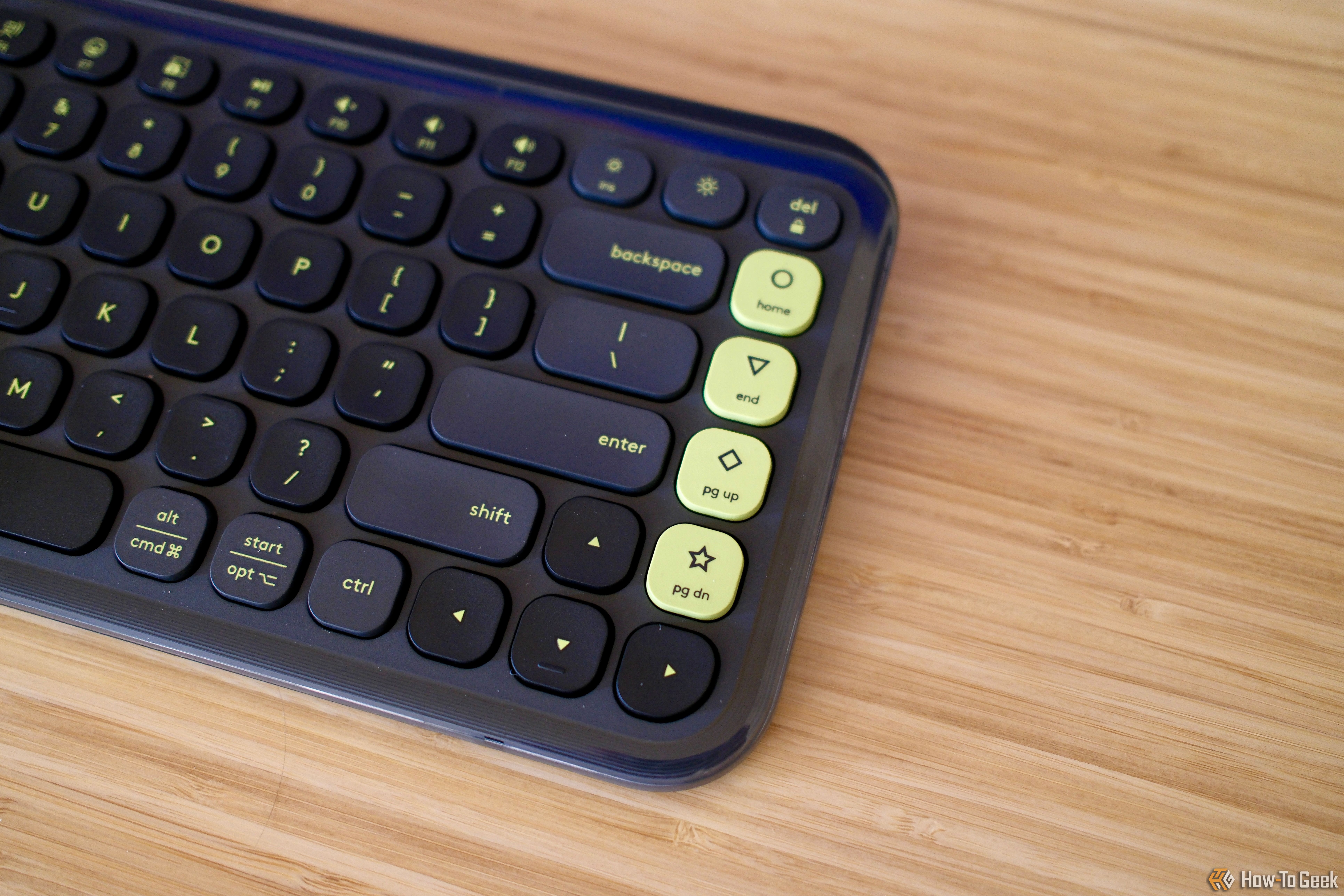 Close up view of the Action Keys for the Logitech Pop Icon Keys.