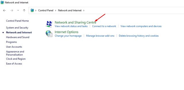 Network and Sharing Center