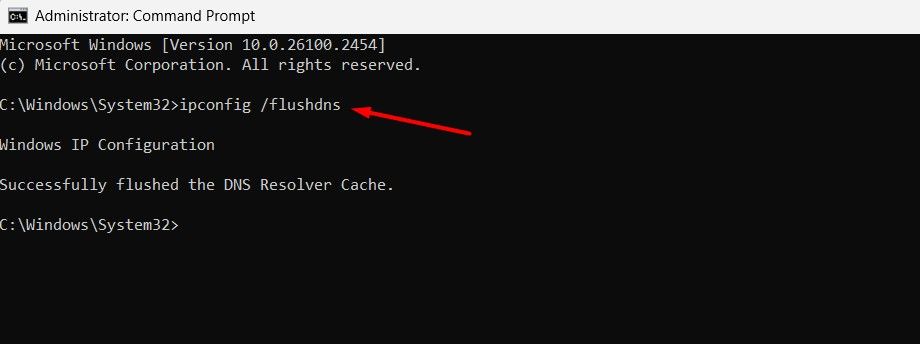 Flushing DNS Cache on Windows.